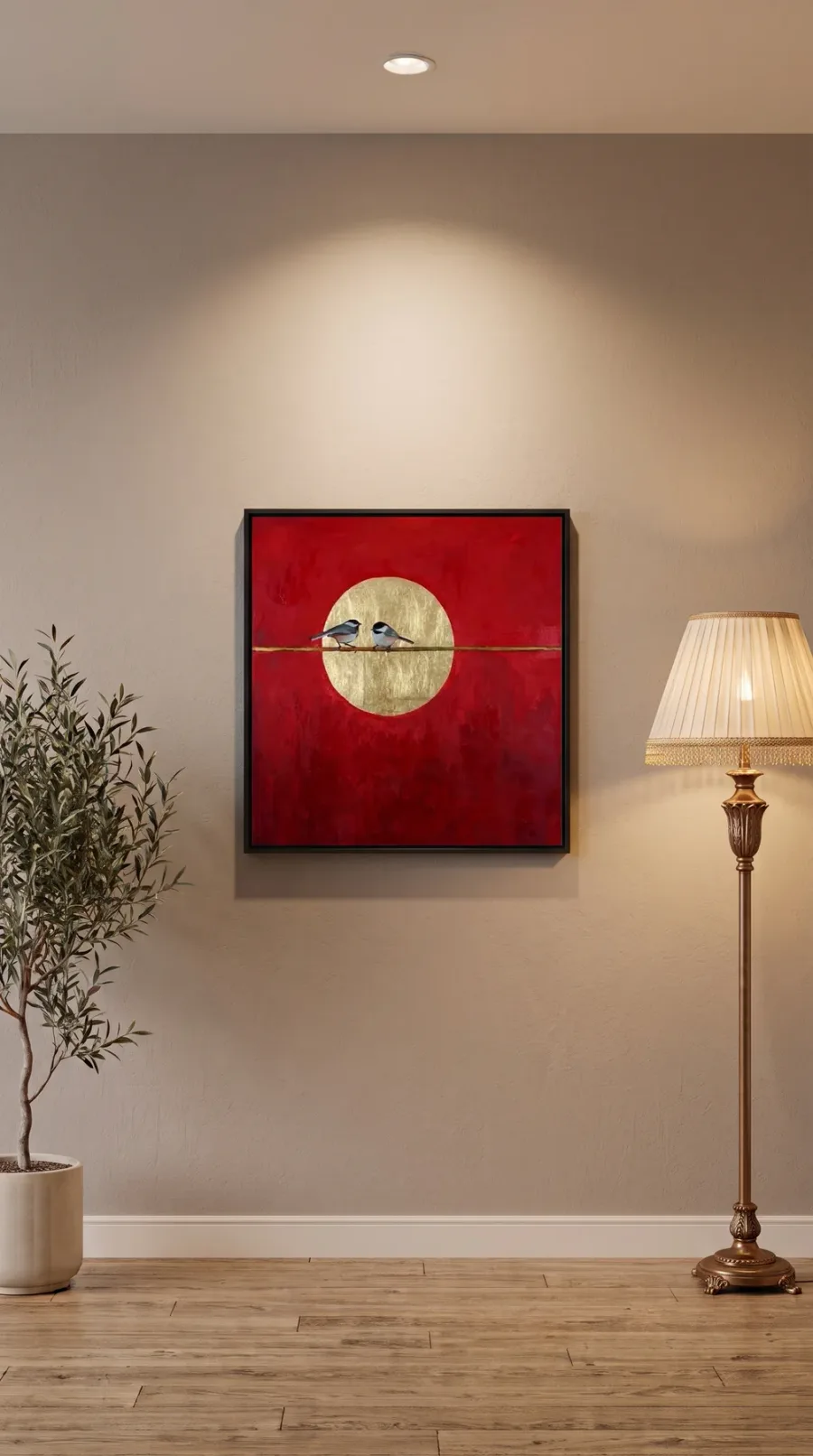Zenart Galerie seçili eserler: Altın Sessizlik tablosu duvarda