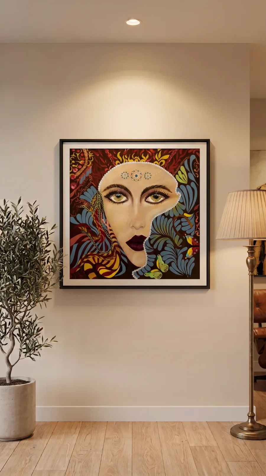 Zenart Galerie seçili eserler: Gizli Bahçe tablosu duvarda